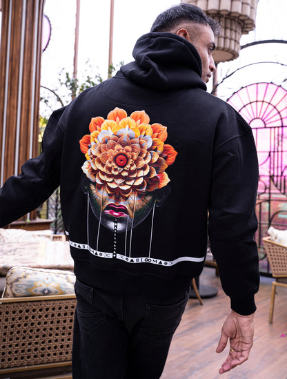 BLOOM SERIES(BHB04)-BLACK UNISEX HOODIE