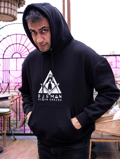 BLOOM SERIES(BHB04)-BLACK UNISEX HOODIE